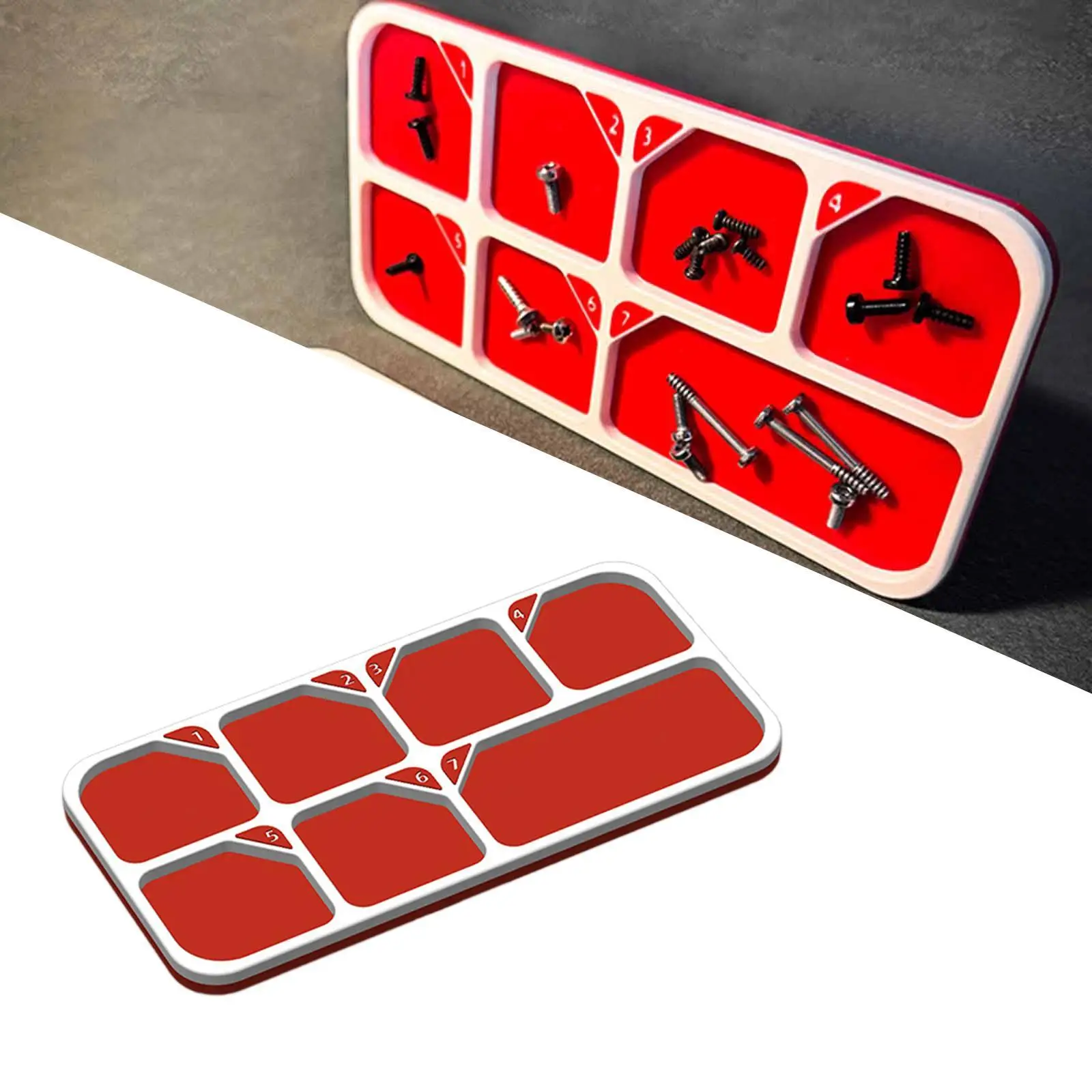 Magnetic Parts Tray Premium Compartments Organizing Tool Organizer Magnetic Tool Tray Toolbox for Hardware Screw Washers Repair
Magnetic Parts Tray Premium Compartments Organizing Tool Organizer Magnetic Tool Tray Toolbox for Hardware Screw Washers Repair