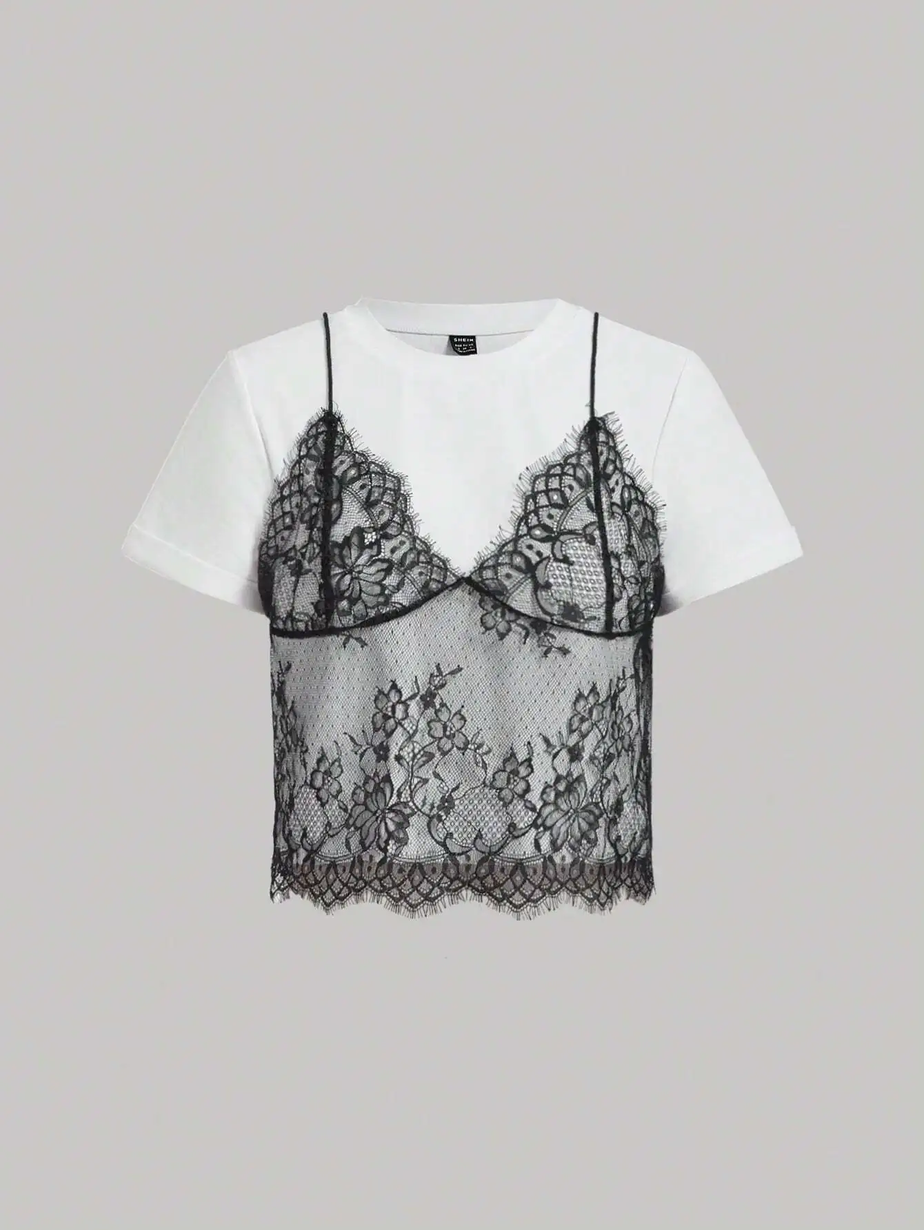 Белая кружевная укороченная футболка с дизайном бралетта, летний повседневный топ для женщин
Белая кружевная укороченная футболка с дизайном бралетта, летний повседневный топ для женщин