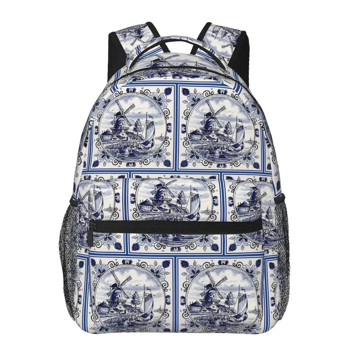 Dutch Blue Delft Vintage Windmill Print Student Backpack School Bag Hiking Travel for Boys Girls Fashion Bookbag Shoulder Bags
Dutch Blue Delft Vintage Windmill Print Student Backpack School Bag Hiking Travel for Boys Girls Fashion Bookbag Shoulder Bags