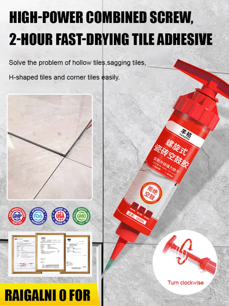 Сильный клей для плитки, клей для полых барабанов, сильное склеивание, клей для настенной плитки, быстросохнущий клей для спиральной плитки для предотвращения
Сильный клей для плитки, клей для полых барабанов, сильное склеивание, клей для настенной плитки, быстросохнущий клей для спиральной плитки для предотвращения