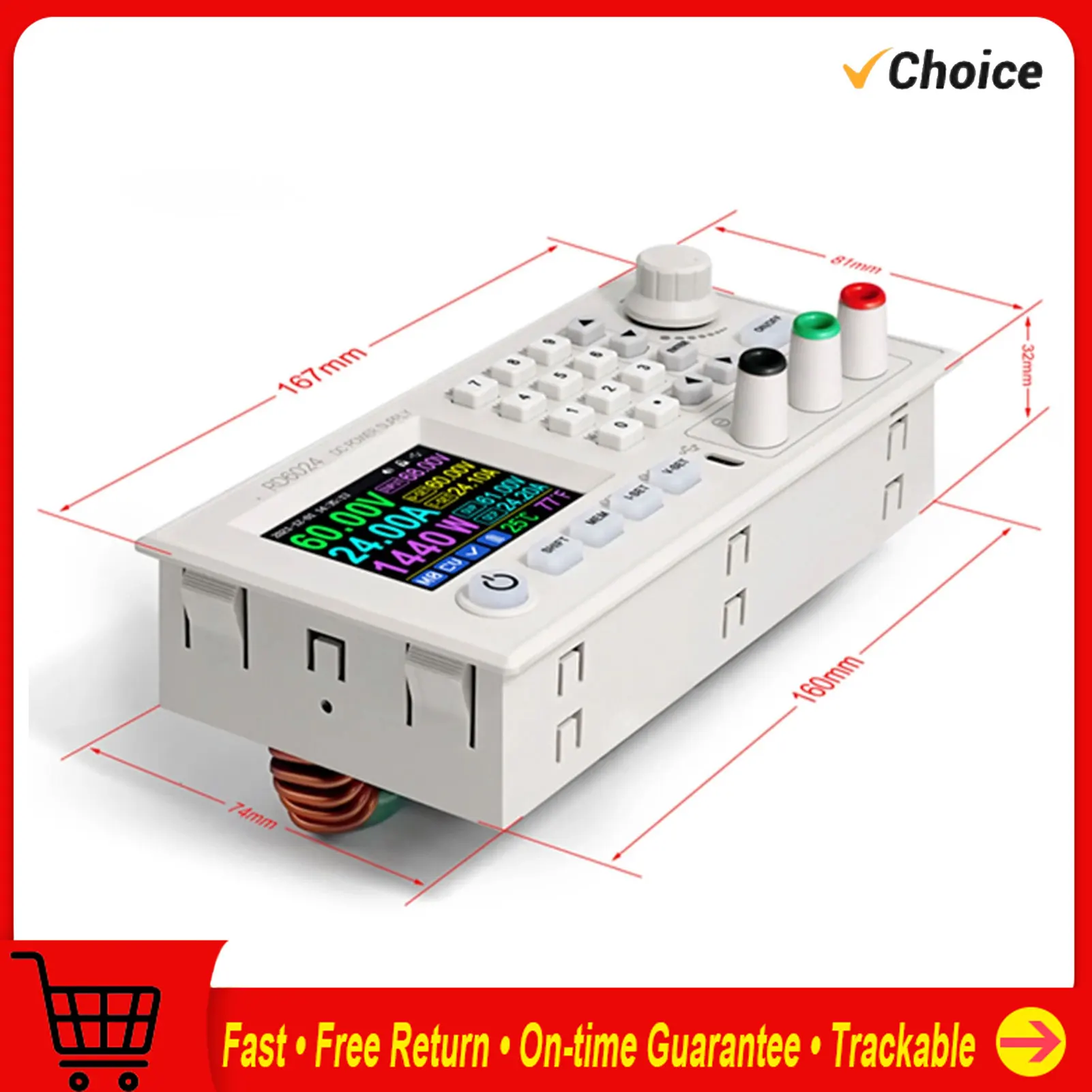 RD6024 24A 12V 60V Adjustable Step Down Voltage Power Supplys 2.4 Inch Color PC Software Control Multifunctional Power Supplys
RD6024 24A 12V 60V Adjustable Step Down Voltage Power Supplys 2.4 Inch Color PC Software Control Multifunctional Power Supplys