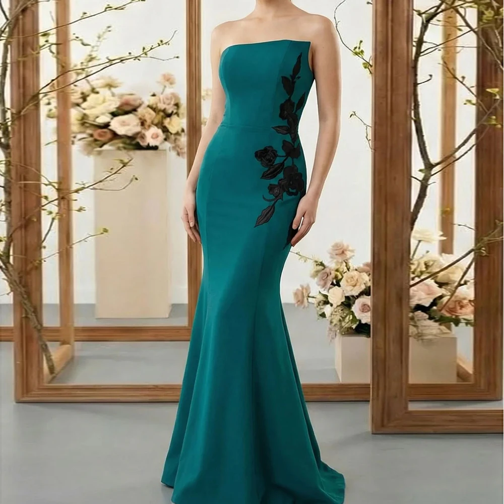 Women's Mermaid Evening Dresses Floor-length Strapless Sleeveless Prom Gown Fashion Flowers Simple Draped Casual Customized Gown
Women's Mermaid Evening Dresses Floor-length Strapless Sleeveless Prom Gown Fashion Flowers Simple Draped Casual Customized Gown
