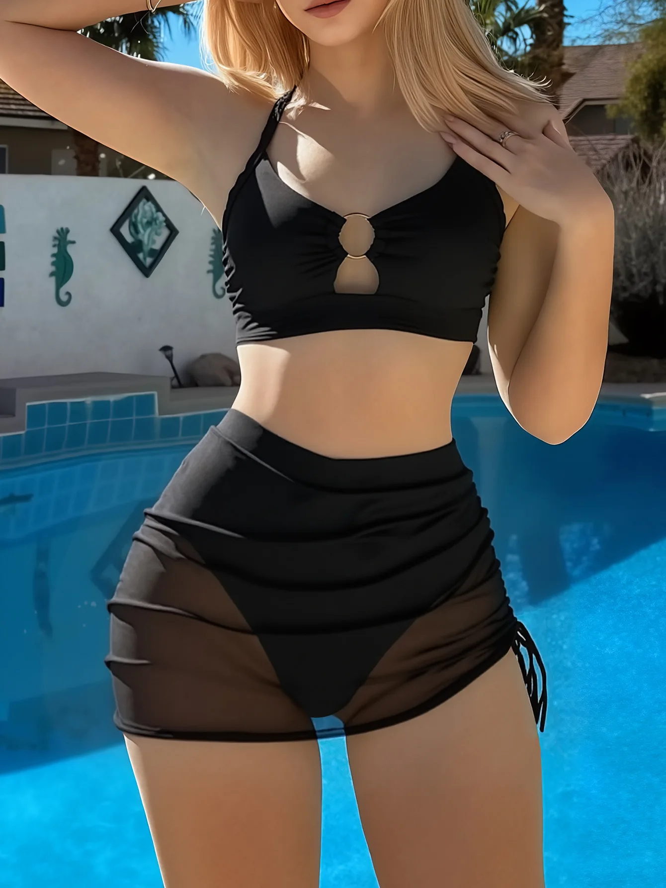 Sexy Mesh Skirt 3 Piece Bikini Set 2026 Women Black Metal Circle Push Up Bra High Waist Swimsuit Beach Bathing Suit Swimwear
Sexy Mesh Skirt 3 Piece Bikini Set 2026 Women Black Metal Circle Push Up Bra High Waist Swimsuit Beach Bathing Suit Swimwear
