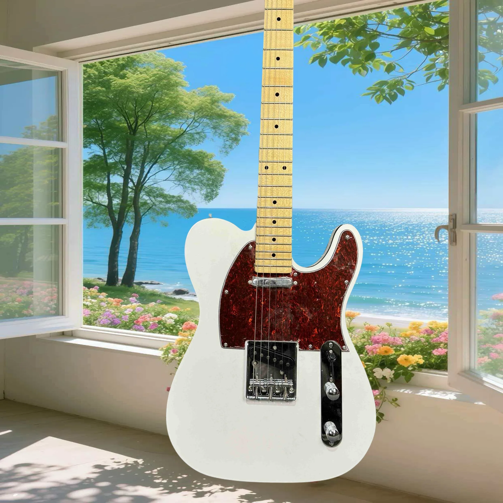 Electric Guitar TE-ELE Series 39 Inch Mahogany Body White Body Dark Red Pickguard Simple Yet Elegant Warm Bright Professional
Electric Guitar TE-ELE Series 39 Inch Mahogany Body White Body Dark Red Pickguard Simple Yet Elegant Warm Bright Professional