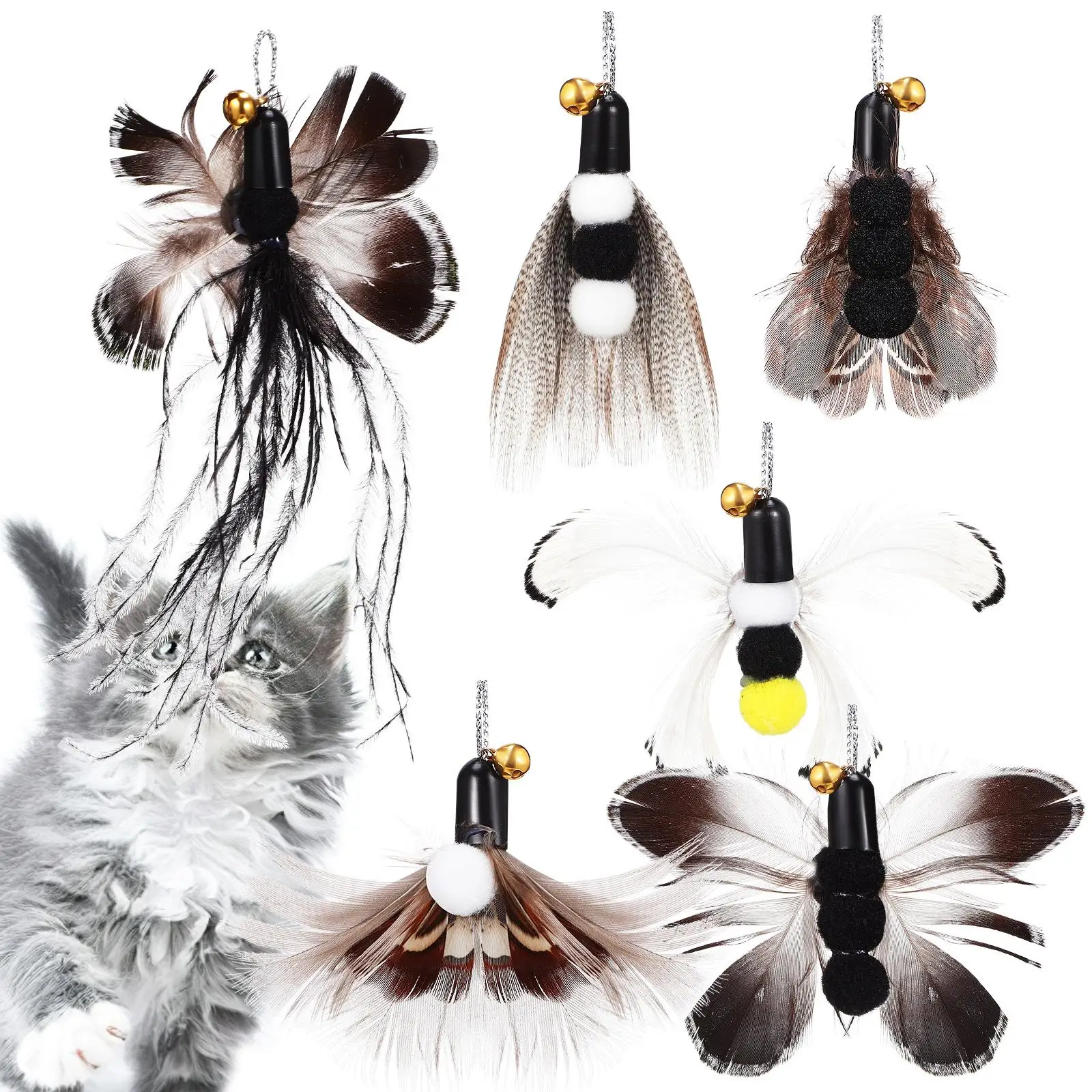 6 Pcs Cat Replacement Heads Simulated Insects Attachments for Indoor Cats Durable Materials Teasing Pet Supplies
6 Pcs Cat Replacement Heads Simulated Insects Attachments for Indoor Cats Durable Materials Teasing Pet Supplies