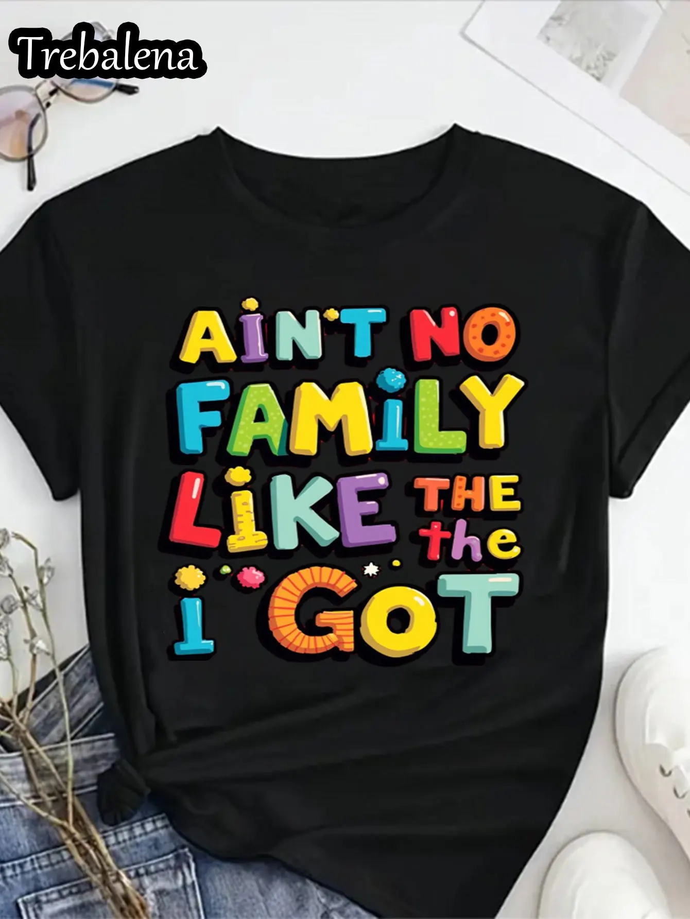 Плюс размер - футболка больших размеров с круглым вырезом 100% Ain't No Family Like The I Got Colorful Lettering Футболка больших размеров с коротким рукавом
Плюс размер - футболка больших размеров с круглым вырезом 100% Ain't No Family Like The I Got Colorful Lettering Футболка больших размеров с коротким рукавом