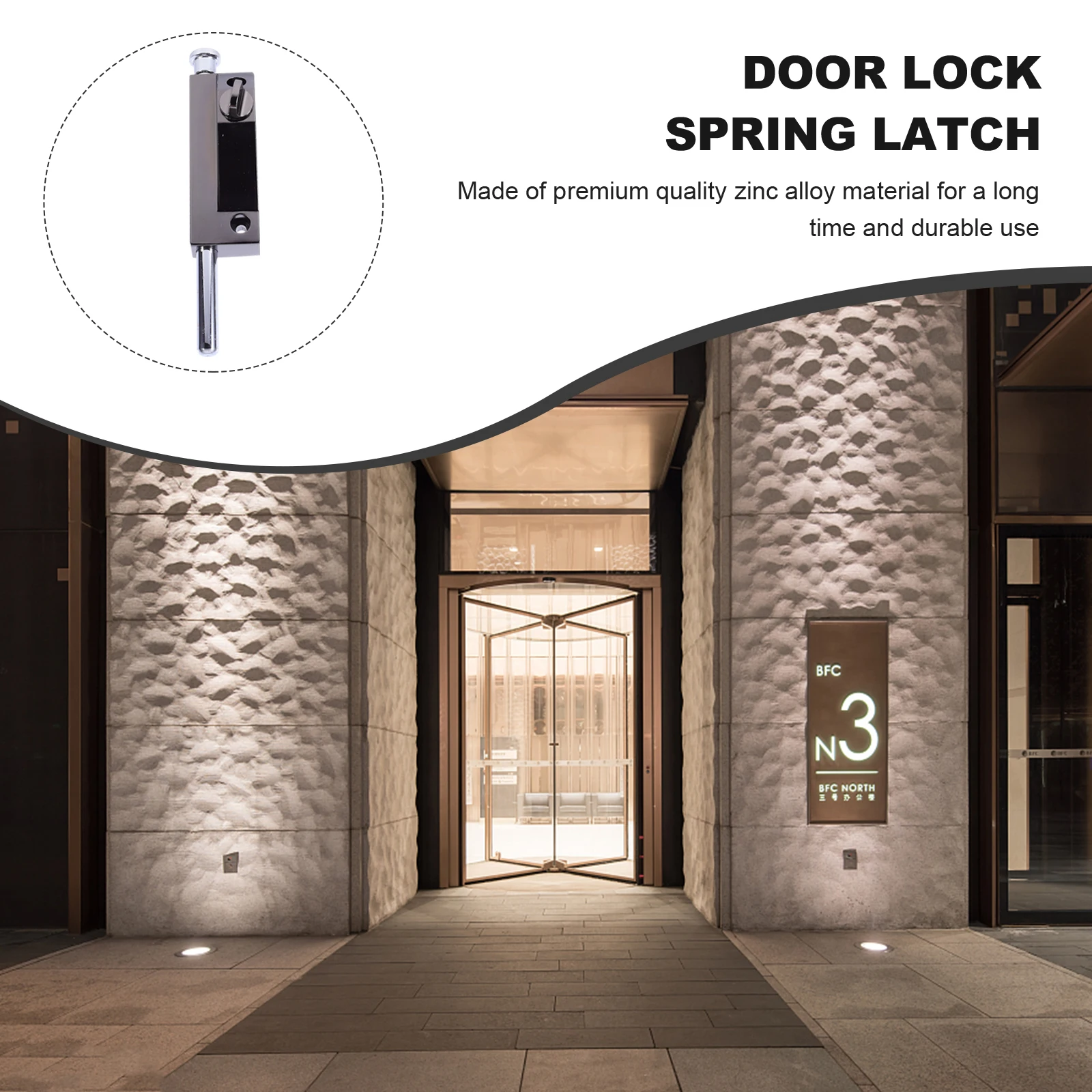 Door Lock Latch Security Bolt Spring-loaded Clasp with Screw Sliding Zinc Alloy Heavy Duty Office
Door Lock Latch Security Bolt Spring-loaded Clasp with Screw Sliding Zinc Alloy Heavy Duty Office