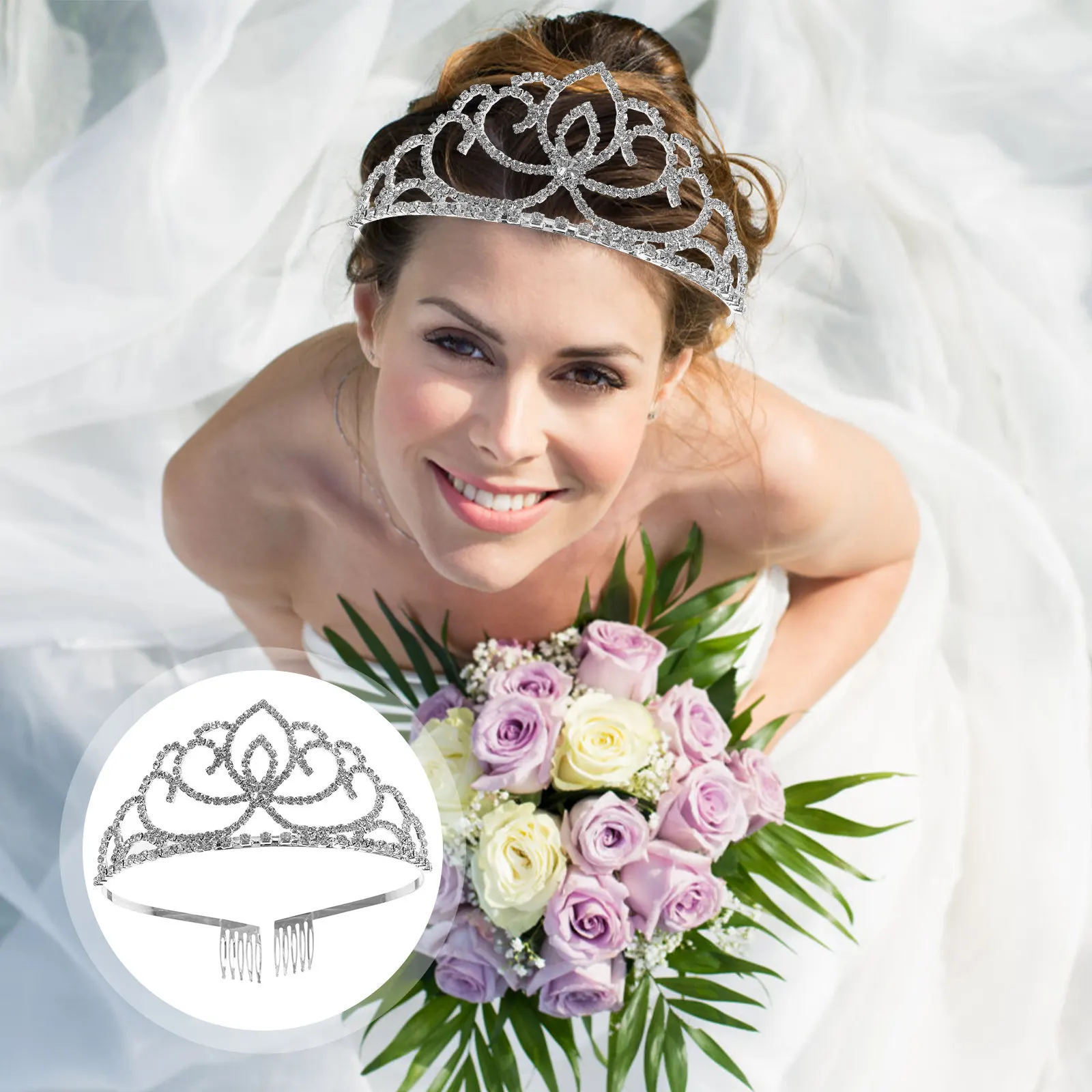 Кристальная свадебная тиара-корона с камнями, красная/серебряная, элегантная, легкая, с боковой заколкой, для выпускного, свадьбы, помолвки, вечеринки
Кристальная свадебная тиара-корона с камнями, красная/серебряная, элегантная, легкая, с боковой заколкой, для выпускного, свадьбы, помолвки, вечеринки