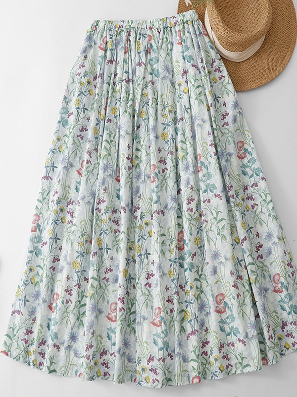 Romantic Floral Print A-Line Midi Skirt Women's plus Size Double Layer Slimming Skirt Korean Style Casual Summer Skirt
Romantic Floral Print A-Line Midi Skirt Women's plus Size Double Layer Slimming Skirt Korean Style Casual Summer Skirt