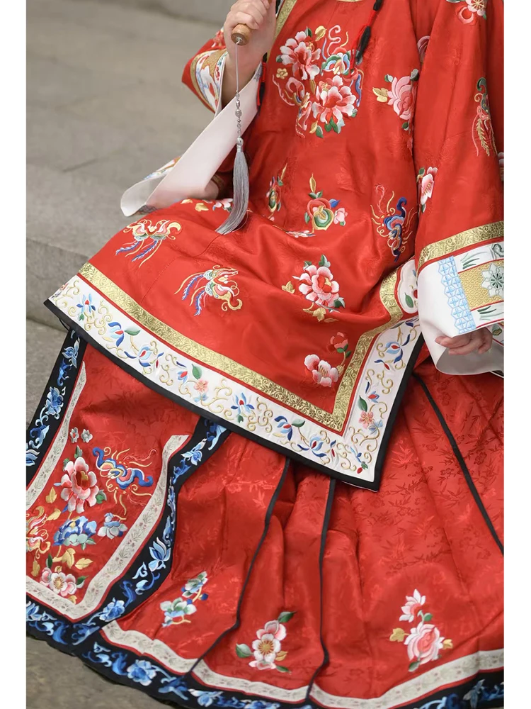 Qifang Женская юбка с вышивкой и воротником-стойкой с косым клапаном Qing Dynas, традиционная китайская юбка с хвостом...
Qifang Женская юбка с вышивкой и воротником-стойкой с косым клапаном Qing Dynas, традиционная китайская юбка с хвостом...