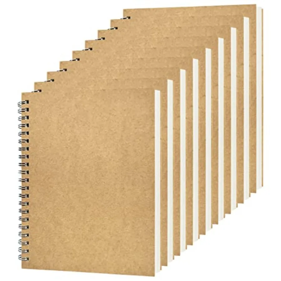 Blank Spiral Notebook, 9-Pack, Soft Cover, Sketch book, 100 Pages/ 50 Sheets, 7.5 inch x 5.1 inch Brown
Blank Spiral Notebook, 9-Pack, Soft Cover, Sketch book, 100 Pages/ 50 Sheets, 7.5 inch x 5.1 inch Brown