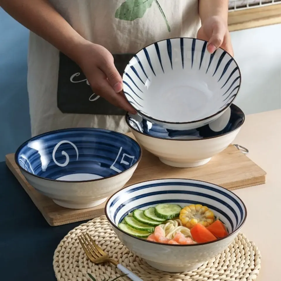 1PC Japanese Ceramic Noodle Soup Large Bowl Household Beef Noodle Rice Bowl Retro Fruit Salad Tableware Kitchen Restaurant Hot 
1PC Japanese Ceramic Noodle Soup Large Bowl Household Beef Noodle Rice Bowl Retro Fruit Salad Tableware Kitchen Restaurant Hot
