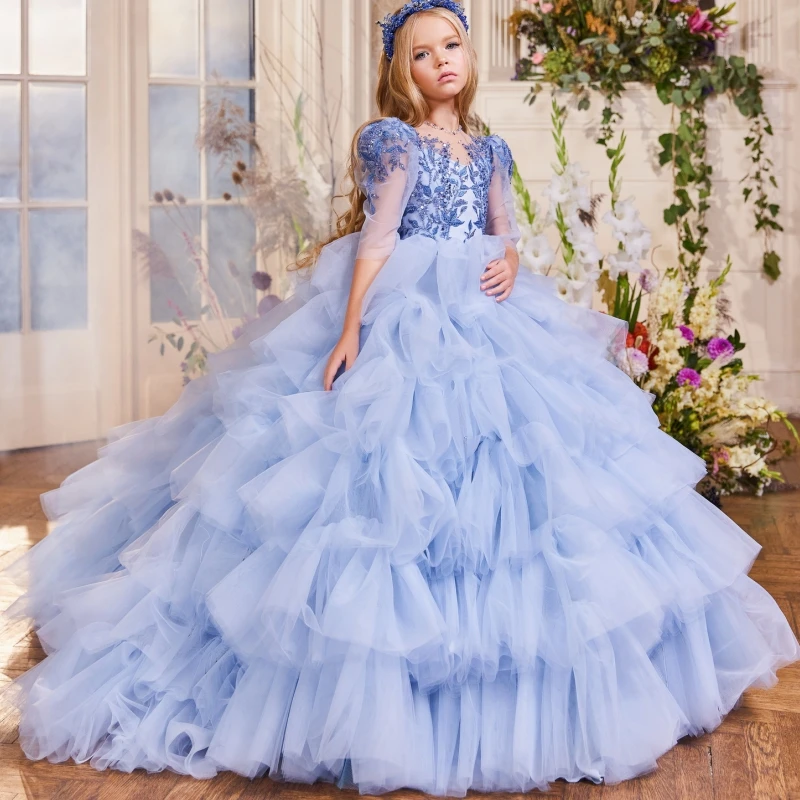 Flower Girl Dress Half Sleeve Puffy Wedding Party Gowns For First Communion Dresses Eucharist Attended Princess
Flower Girl Dress Half Sleeve Puffy Wedding Party Gowns For First Communion Dresses Eucharist Attended Princess