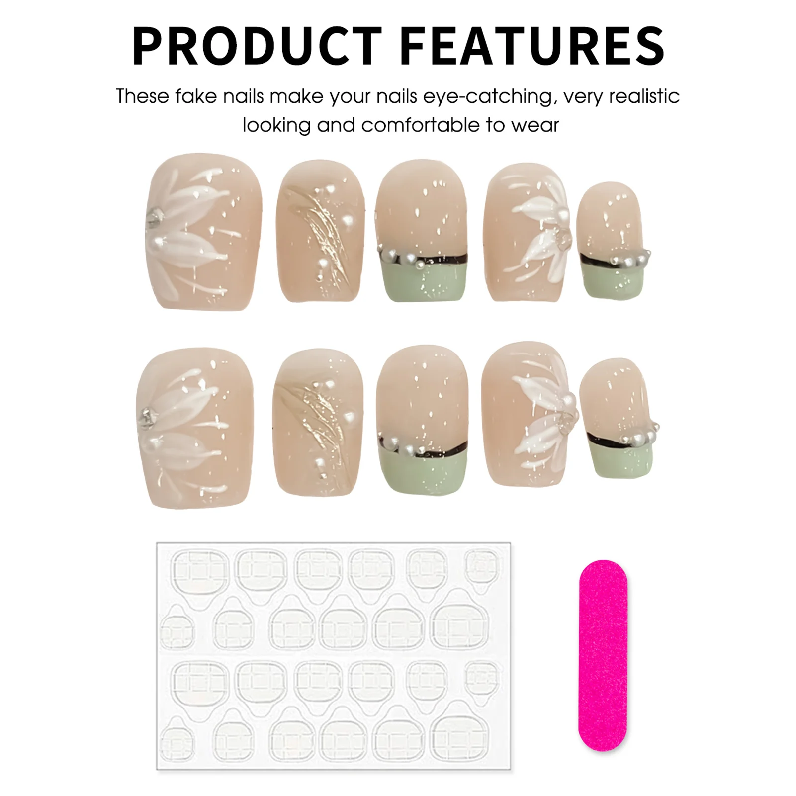 Накладные ногти телесного цвета с цветочным принтом, долговечные, из безопасного материала, водостойкие, для женщин и девушек, для маникюрного салона.
Накладные ногти телесного цвета с цветочным принтом, долговечные, из безопасного материала, водостойкие, для женщин и девушек, для маникюрного салона.