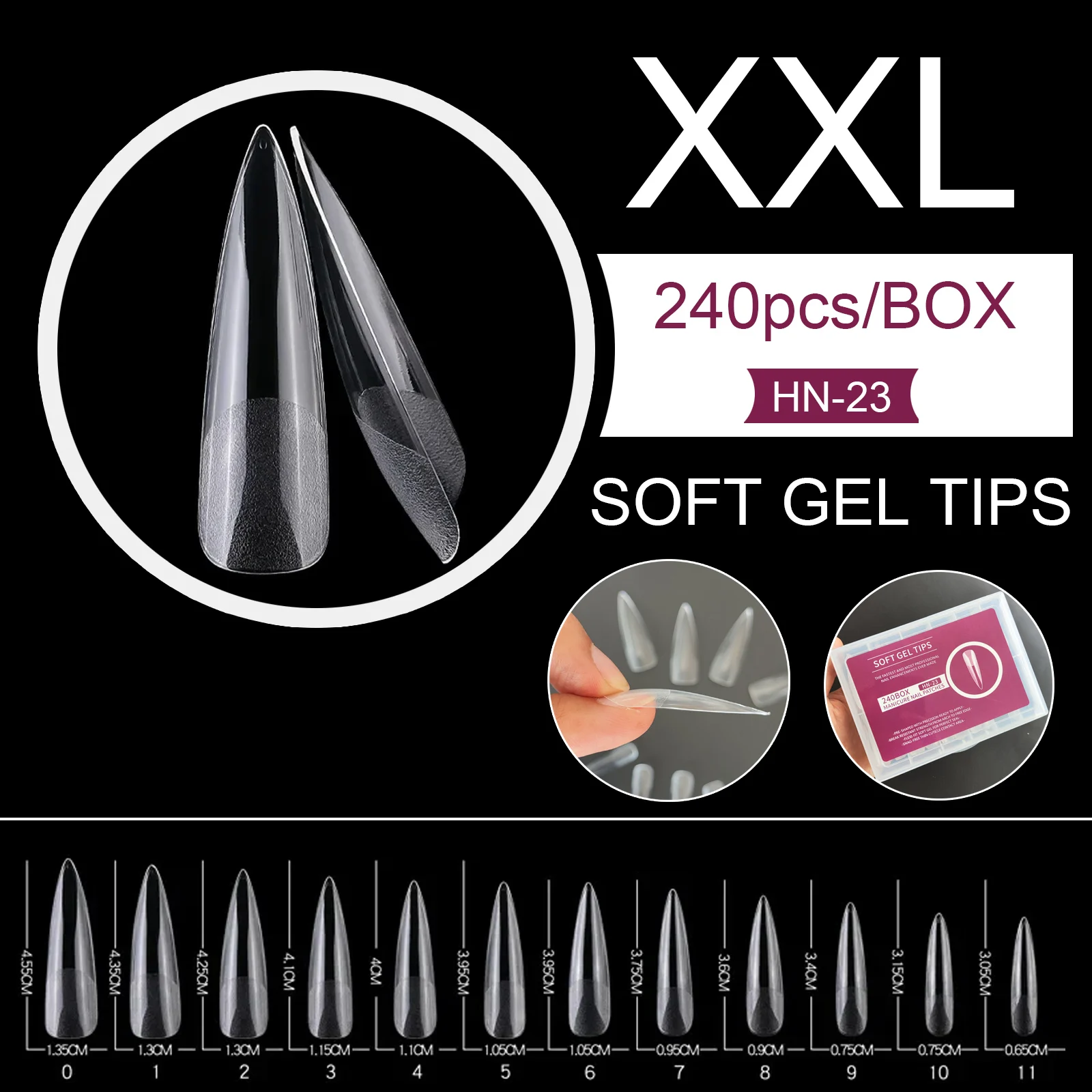 240PCS/Box XXL False Nail Tips Long Square Stiletto Coffin Fake Nail Half Matte No-Trace Soft Gel Nail Tips Extra Long HN-23
240PCS/Box XXL False Nail Tips Long Square Stiletto Coffin Fake Nail Half Matte No-Trace Soft Gel Nail Tips Extra Long HN-23