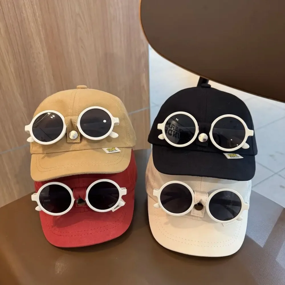 Short Brim Children Baseball Hat Sunscreen Solid Color Kids Sun Hat Detachable Sunglasses Korean Style Girls Peaked Cap Summer
Short Brim Children Baseball Hat Sunscreen Solid Color Kids Sun Hat Detachable Sunglasses Korean Style Girls Peaked Cap Summer