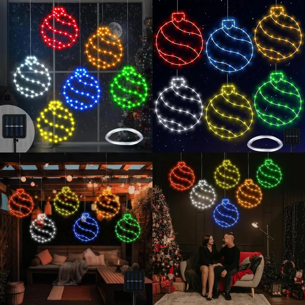 16-Inch 6-Pack LED Christmas Ball Lights for Window, Door, and Wall - Multicolor Indoor/Outdoor Holiday Decor
16-Inch 6-Pack LED Christmas Ball Lights for Window, Door, and Wall - Multicolor Indoor/Outdoor Holiday Decor