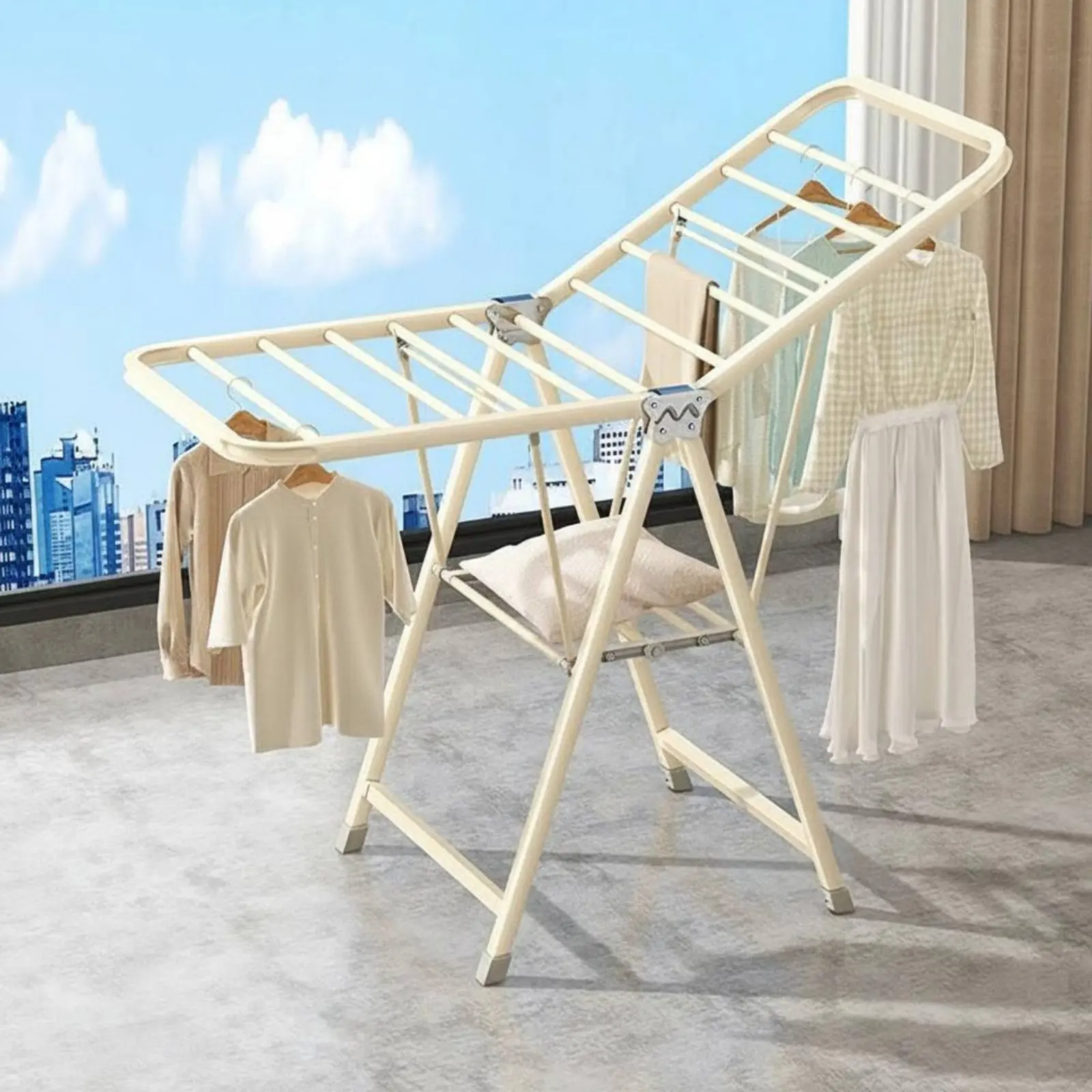Folding Drying Rack Multi Functional Balcony Drying Rack Indoor Clothes Airer Easy to Set up Household Storage Collapsible
Folding Drying Rack Multi Functional Balcony Drying Rack Indoor Clothes Airer Easy to Set up Household Storage Collapsible