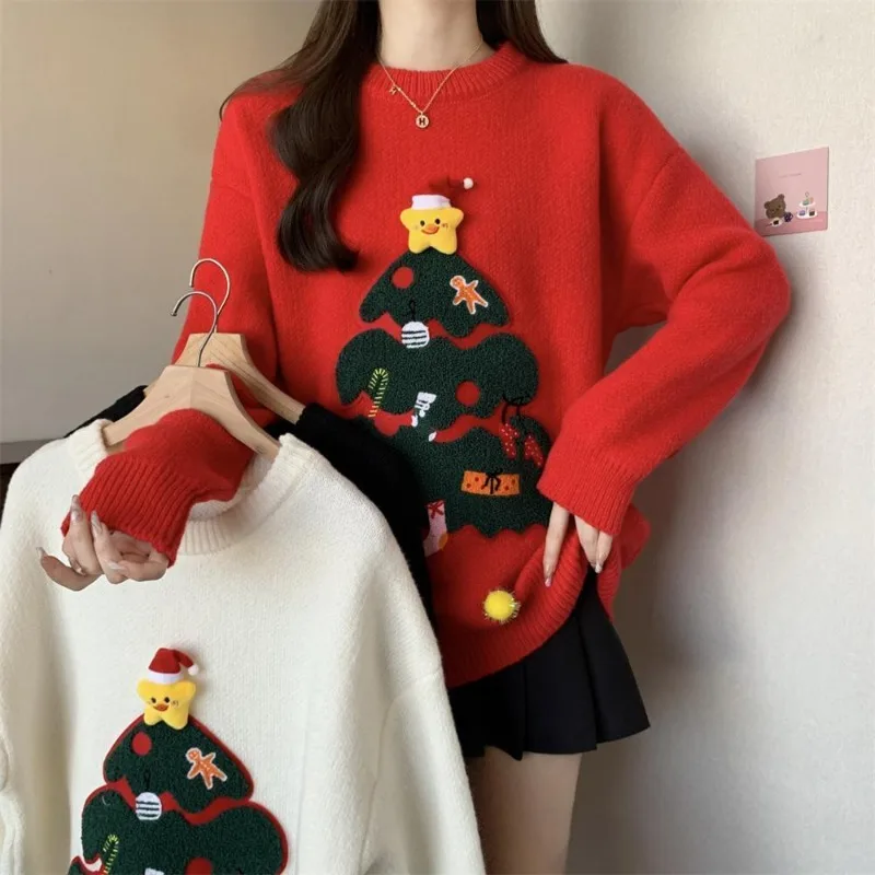 Large Size Women's Winter Style New Year Red Sweater Three-dimensional Christmas Tree Jacquard to Keep Warm
Large Size Women's Winter Style New Year Red Sweater Three-dimensional Christmas Tree Jacquard to Keep Warm