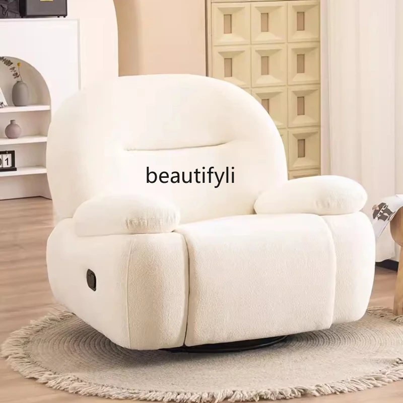 Cream Style Multifunctional Living Room Leisure Sleeping Rotating Electric Single Sofa
Cream Style Multifunctional Living Room Leisure Sleeping Rotating Electric Single Sofa