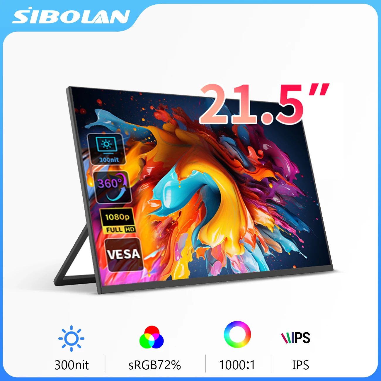 SIBOLAN 21,5-дюймовый портативный монитор 100 Гц RGB100% порт USB C, второй экран для настольного ноутбука со встроенным динамиком с отверстием VESA
SIBOLAN 21,5-дюймовый портативный монитор 100 Гц RGB100% порт USB C, второй экран для настольного ноутбука со встроенным динамиком с отверстием VESA
