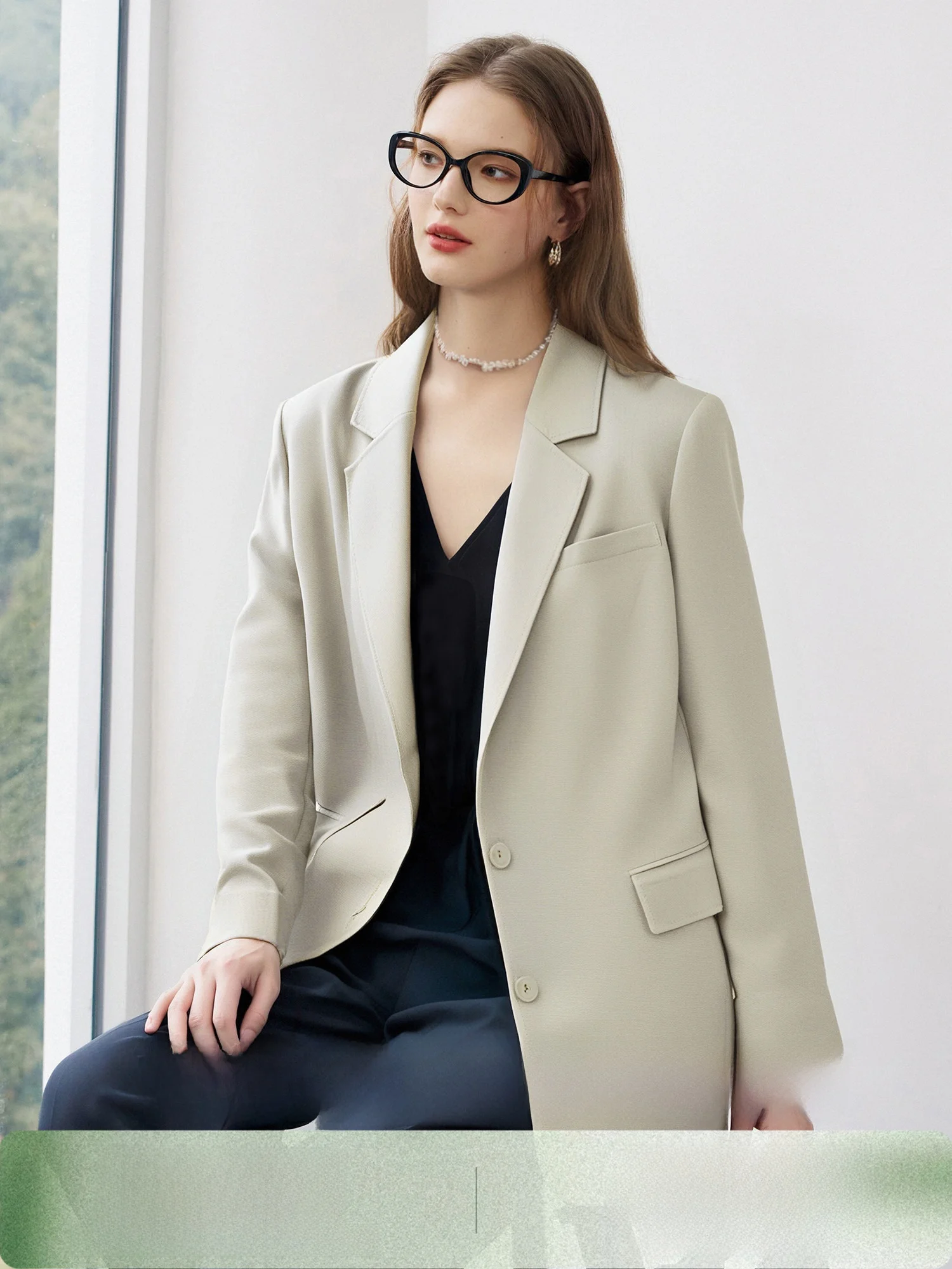 Classic Bellows Suit Veston 00% Rayon oulder-Length Collar Women's Faion Casual Wear Regular Sve Long Spring Autumn
Classic Bellows Suit Veston 00% Rayon oulder-Length Collar Women's Faion Casual Wear Regular Sve Long Spring Autumn