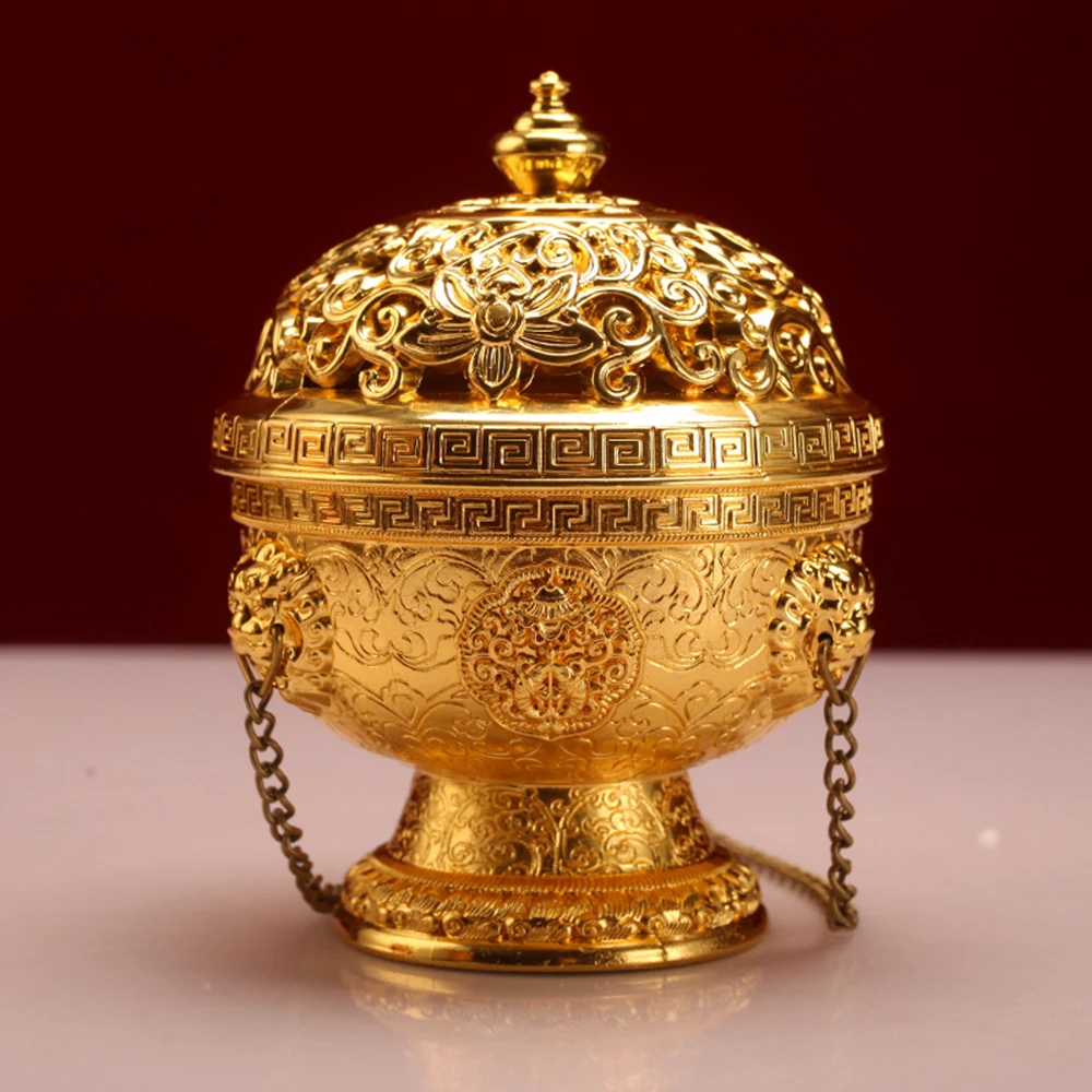 Small Tibetan galsang flower hanging incense burner, Alloy eight-auspicious spice powder incense burner, Home aroma ornaments
Small Tibetan galsang flower hanging incense burner, Alloy eight-auspicious spice powder incense burner, Home aroma ornaments