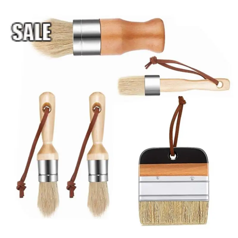 Chalk Paint Brushes Wooden Handle Painting Wax Brushes Natural Bristle Paint Brushes For Wood Furniture-A68E
Chalk Paint Brushes Wooden Handle Painting Wax Brushes Natural Bristle Paint Brushes For Wood Furniture-A68E