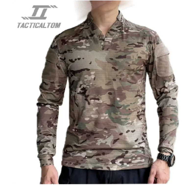 Outdoor Ranger Green Vs Long Sleeve T-shirt Outdoor Hiking Climbing Fast Drying Sweat Wicking V-neck T-Shirt
Outdoor Ranger Green Vs Long Sleeve T-shirt Outdoor Hiking Climbing Fast Drying Sweat Wicking V-neck T-Shirt
