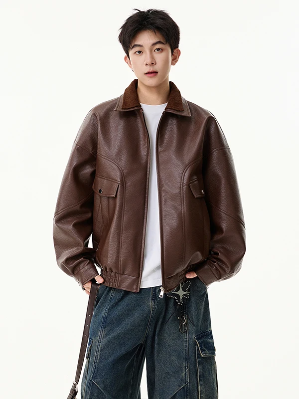 Коричневый кожаный джет в стиле ретро, мужской весенне-осенний американский модный свободный топ с лацканами из искусственной кожи, полиэфирное волокно
Коричневый кожаный джет в стиле ретро, мужской весенне-осенний американский модный свободный топ с лацканами из искусственной кожи, полиэфирное волокно