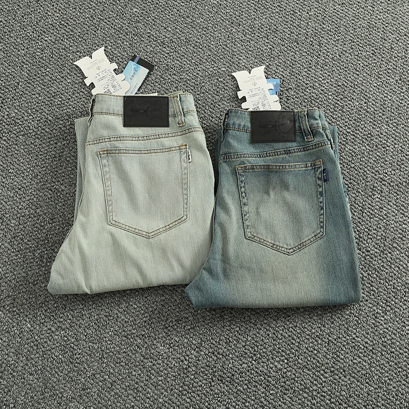 High street micro wide straight leg denim pants men cool comfort spring summer thin do old wash jeans
High street micro wide straight leg denim pants men cool comfort spring summer thin do old wash jeans