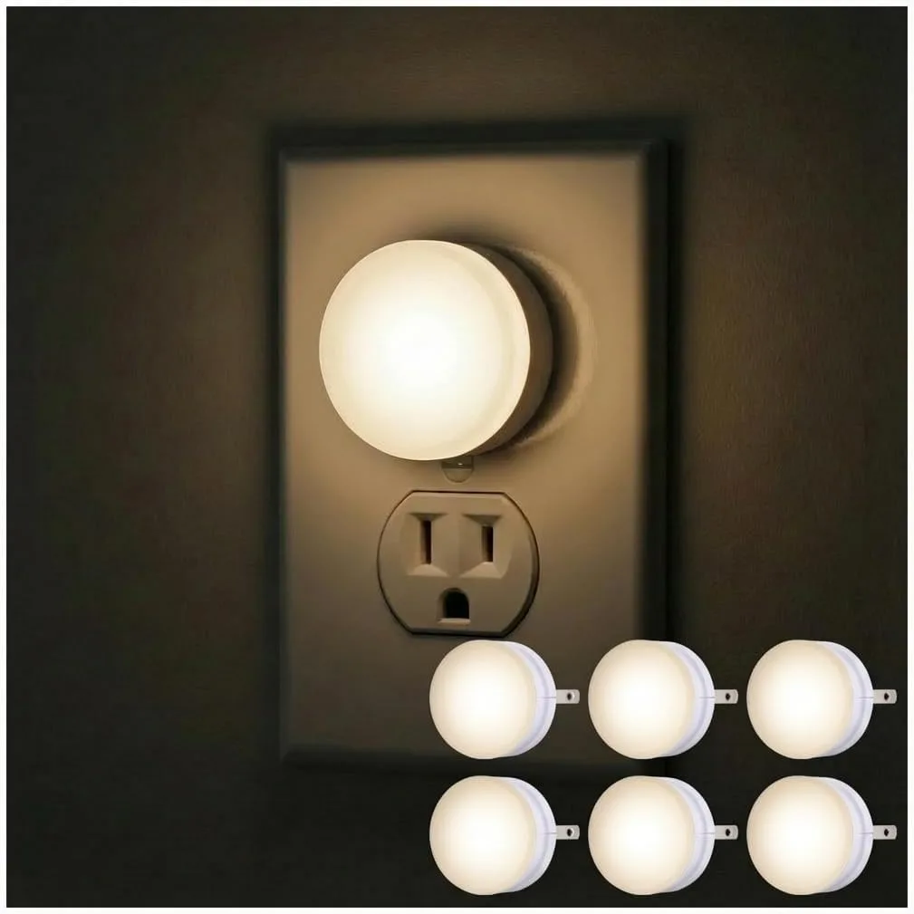 LED Night Lights Plug Into Wall, 6-Pack, Dusk to Dawn Auto On/Off Sensor, Soft White, for Bedroom Bathroom Hallway Kitchen
LED Night Lights Plug Into Wall, 6-Pack, Dusk to Dawn Auto On/Off Sensor, Soft White, for Bedroom Bathroom Hallway Kitchen