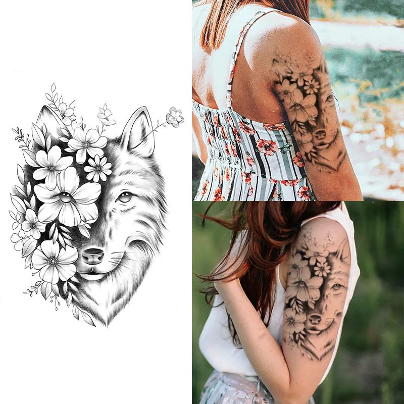 Lasting 15 days temporary tattoo sticker waterproof non-reflective flower wolf pattern sticker body art arm fake tattoo
Lasting 15 days temporary tattoo sticker waterproof non-reflective flower wolf pattern sticker body art arm fake tattoo