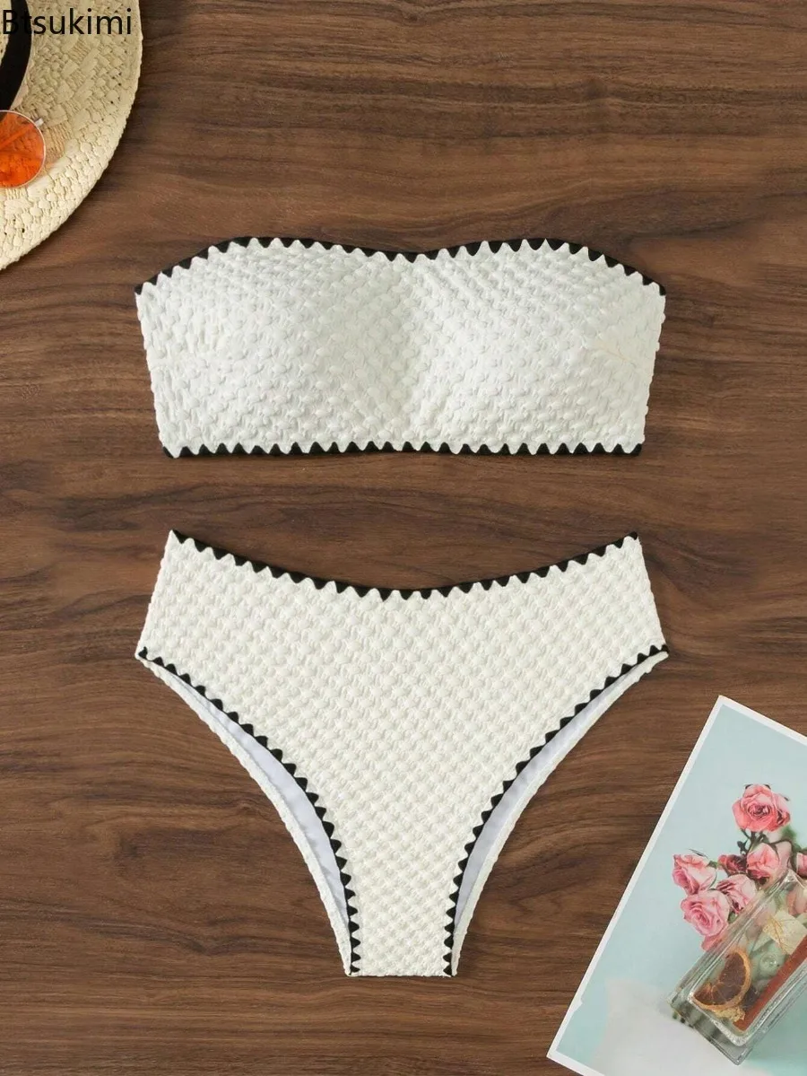Women's Fashionable Elegant Strapless Swimsuit Sexy Tube Top Backless Bikini Trimmed High Waisted Split Style Casual Beach Wear
Women's Fashionable Elegant Strapless Swimsuit Sexy Tube Top Backless Bikini Trimmed High Waisted Split Style Casual Beach Wear