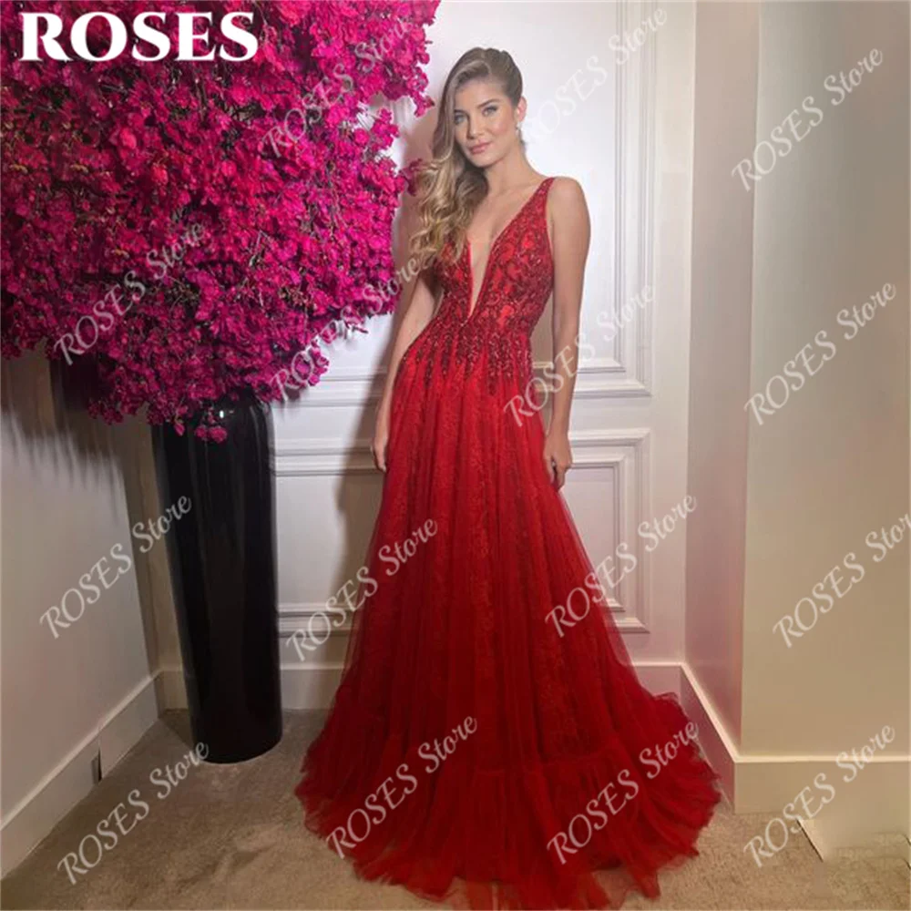 ROSES Spaghetti Strap V Neck Prom Dress Beading Celebrity Dress Sequin Women Evening Dress Tulle Formal Gown Custom Size 프롬 드레스
ROSES Spaghetti Strap V Neck Prom Dress Beading Celebrity Dress Sequin Women Evening Dress Tulle Formal Gown Custom Size 프롬 드레스
