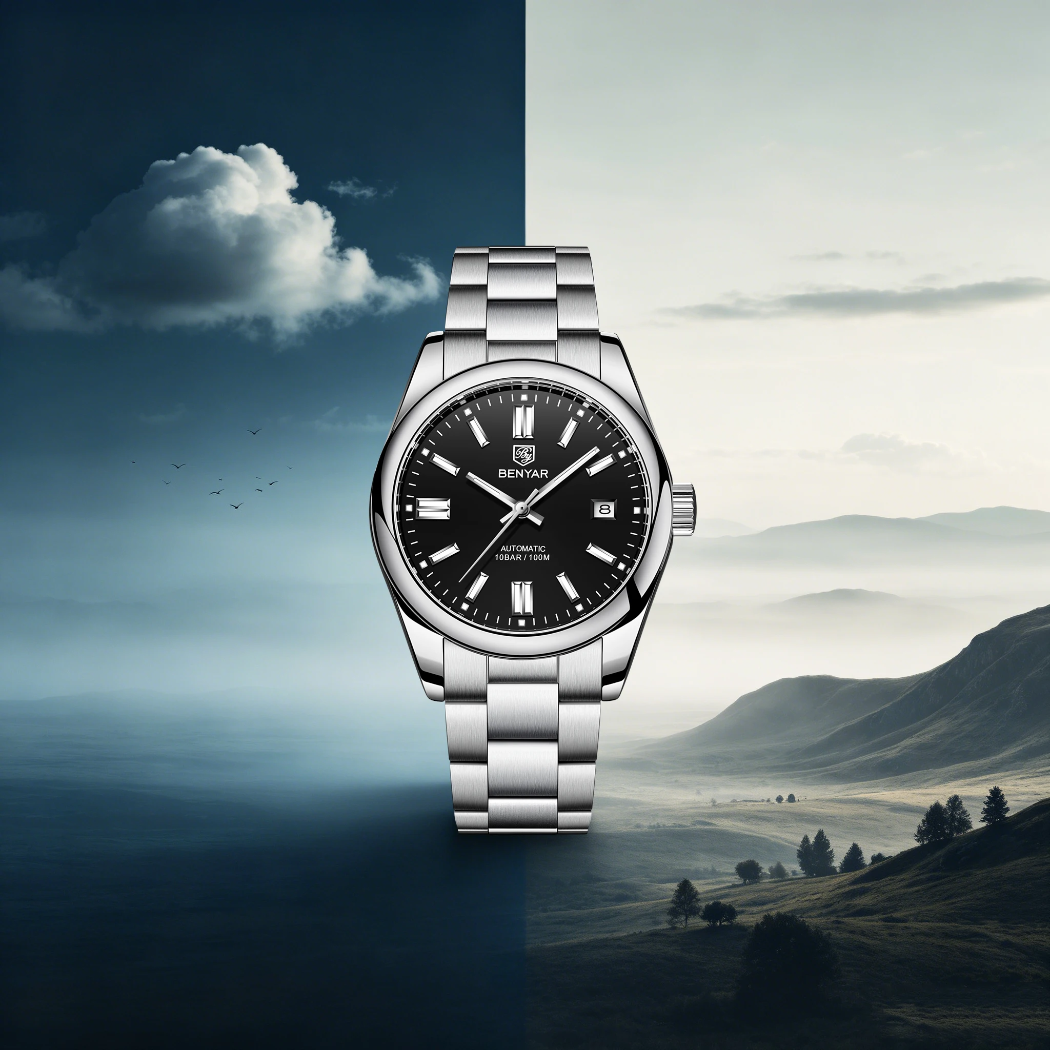 BENYAR Capable Men's Formal & Luxury Mechanical Watch Decent Choice Luminous 10Bar Diving Watch Stainless Steel Sapphire
BENYAR Capable Men's Formal & Luxury Mechanical Watch Decent Choice Luminous 10Bar Diving Watch Stainless Steel Sapphire