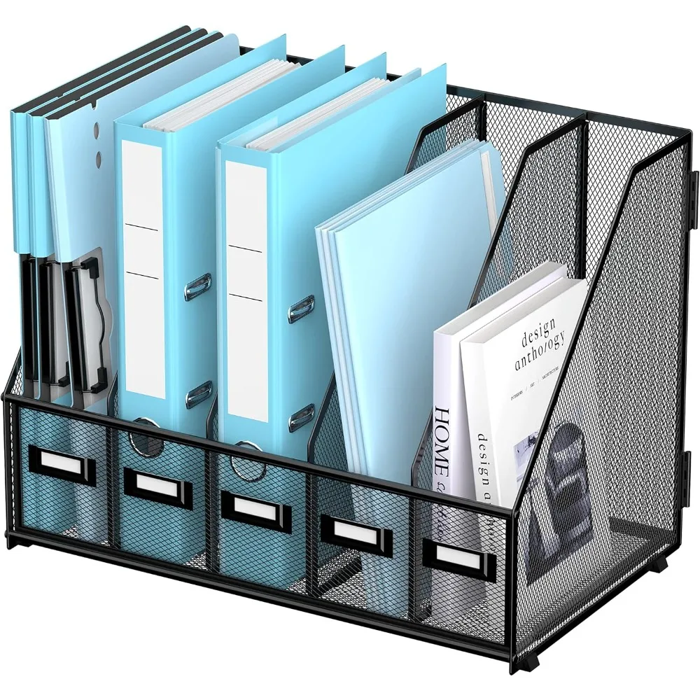 Desk Organizers Metal Desk Magazine File Holder with 5 Vertical Compartments Rack File Organizer for Office Desktop
Desk Organizers Metal Desk Magazine File Holder with 5 Vertical Compartments Rack File Organizer for Office Desktop