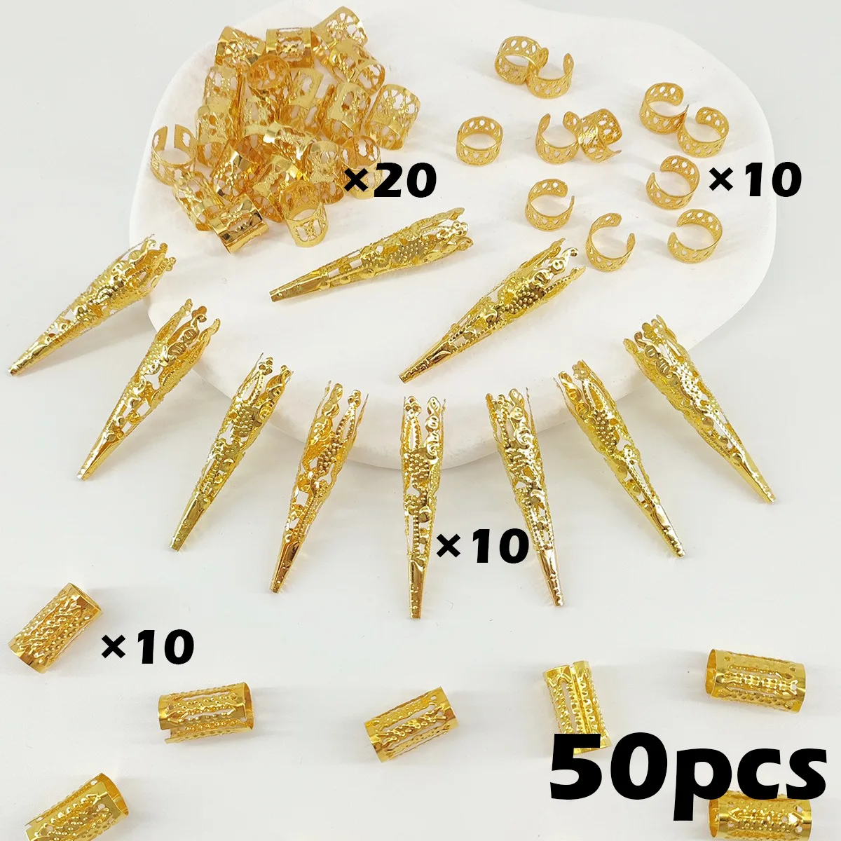 Reusable Hair End Rings 50pcs Hollow Alloy Gold Silver DIY Braiding Securely Locks Bohemian Style Hair Decor
Reusable Hair End Rings 50pcs Hollow Alloy Gold Silver DIY Braiding Securely Locks Bohemian Style Hair Decor
