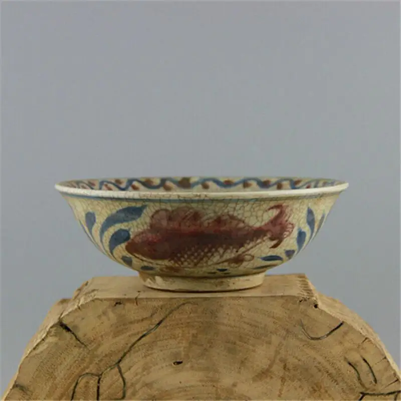 Chinese Blue and White Porcelain Red Glaze Fish Pattern Bowl 6.10 inch decoration crafts
Chinese Blue and White Porcelain Red Glaze Fish Pattern Bowl 6.10 inch decoration crafts