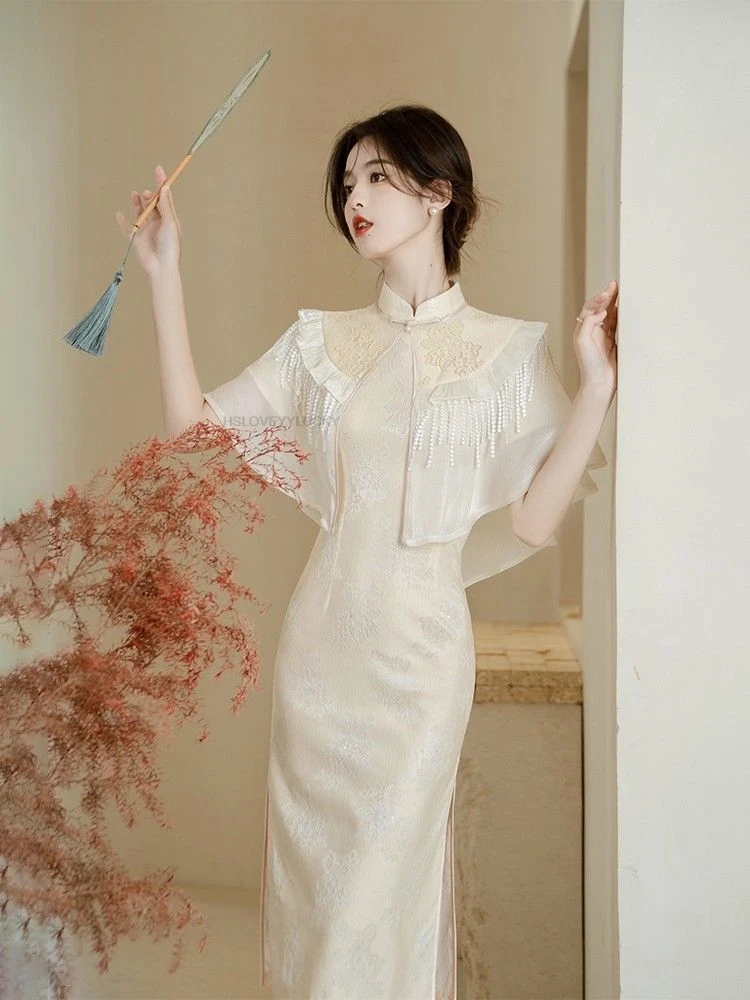 New Chinese Style Women Flower Cheongsam Fairy Temperament Fairy Girl Modified Cheongsam Retro Elegant Simple Qipao Dress
New Chinese Style Women Flower Cheongsam Fairy Temperament Fairy Girl Modified Cheongsam Retro Elegant Simple Qipao Dress