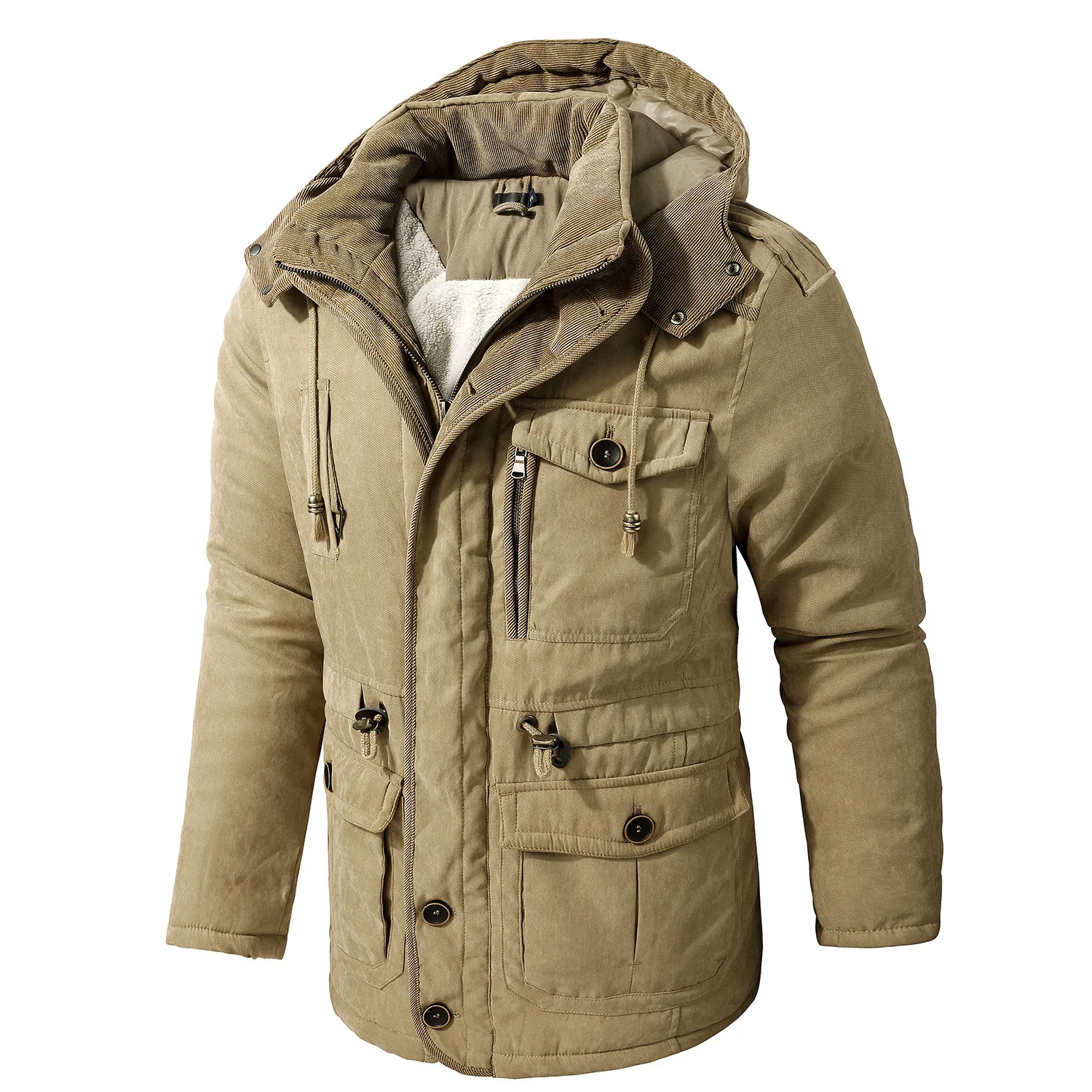 Winter Men's Jacket Male Parkas Plus Size Multiple Pockets Thicken Lamb Down Fabric Jacket Coat Men Warm Outerwear Hooded Jacket
Winter Men's Jacket Male Parkas Plus Size Multiple Pockets Thicken Lamb Down Fabric Jacket Coat Men Warm Outerwear Hooded Jacket