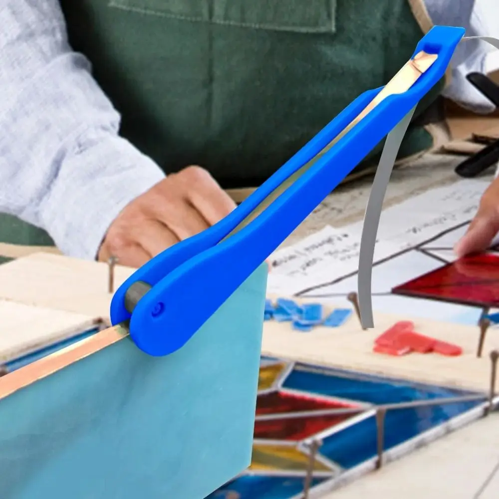 Plastic Tained Glass Hand Foiler Sturdy Durable Manual Foiling Tool Guide Groove Smooth The Edges Hand Foiler Colored Glass 
Plastic Tained Glass Hand Foiler Sturdy Durable Manual Foiling Tool Guide Groove Smooth The Edges Hand Foiler Colored Glass