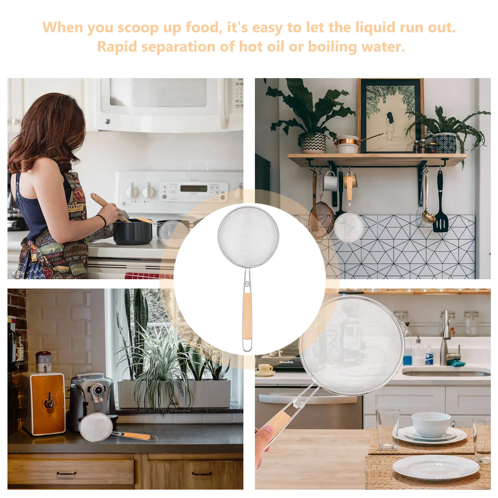 1pc Anti-Scalding Wooden Handle Skimmer Stainless Steel Kitchen Strainer Oil Water Separation Home Restaurant Use Rapid
1pc Anti-Scalding Wooden Handle Skimmer Stainless Steel Kitchen Strainer Oil Water Separation Home Restaurant Use Rapid