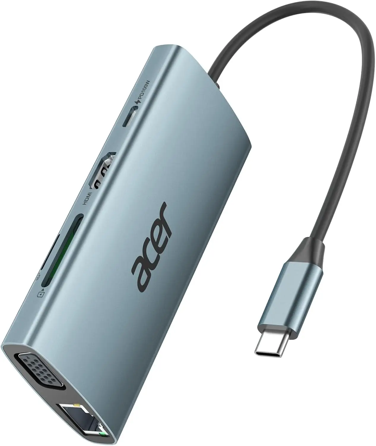 Многофункциональный USB-C хаб 9-в-1 с 4K HDMI, Ethernet-адаптером, VGA, кардридером SD и зарядкой PD 100 Вт для ноутбуков
Многофункциональный USB-C хаб 9-в-1 с 4K HDMI, Ethernet-адаптером, VGA, кардридером SD и зарядкой PD 100 Вт для ноутбуков