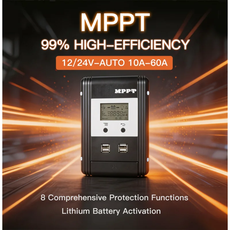 MPPT-контроллер заряда солнечных батарей 12.24V-AUTO-10A20A30A40A50A60A для фотоэлектрических систем, регулирующий активацию литиевых аккумуляторов
MPPT-контроллер заряда солнечных батарей 12.24V-AUTO-10A20A30A40A50A60A для фотоэлектрических систем, регулирующий активацию литиевых аккумуляторов