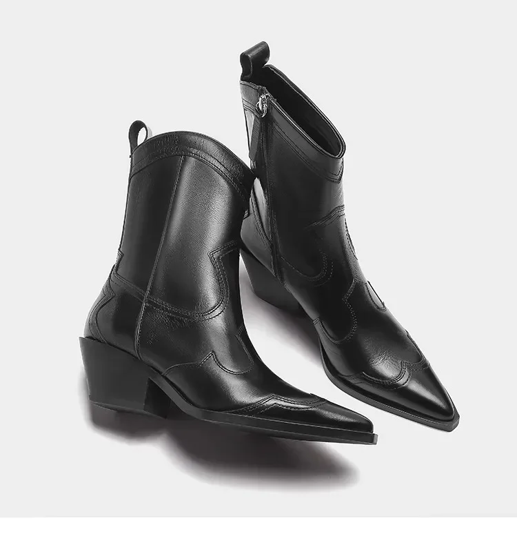 New Black Leather Classic Totern Print Ankle Boots Fashion Casual Stretch Pointed Toe Sexy Modern Boots Cowboy Shoes
New Black Leather Classic Totern Print Ankle Boots Fashion Casual Stretch Pointed Toe Sexy Modern Boots Cowboy Shoes