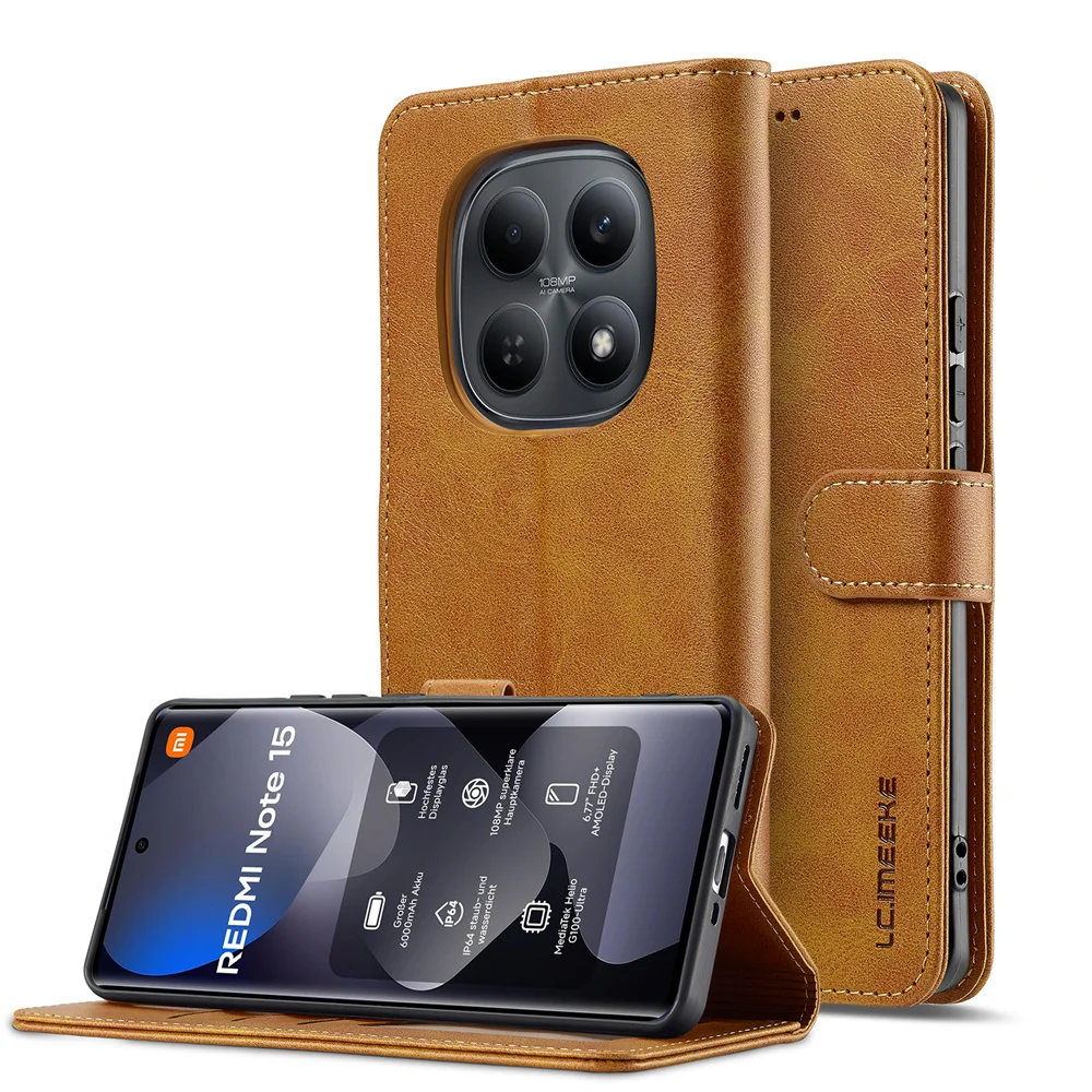 Luxury PU Leather Phone Case for Xiaomi Redmi Note 15 14 13 Pro+ Plus 15Pro Flip Wallet Cards Slot Shockproof Protective Cover
Luxury PU Leather Phone Case for Xiaomi Redmi Note 15 14 13 Pro+ Plus 15Pro Flip Wallet Cards Slot Shockproof Protective Cover
