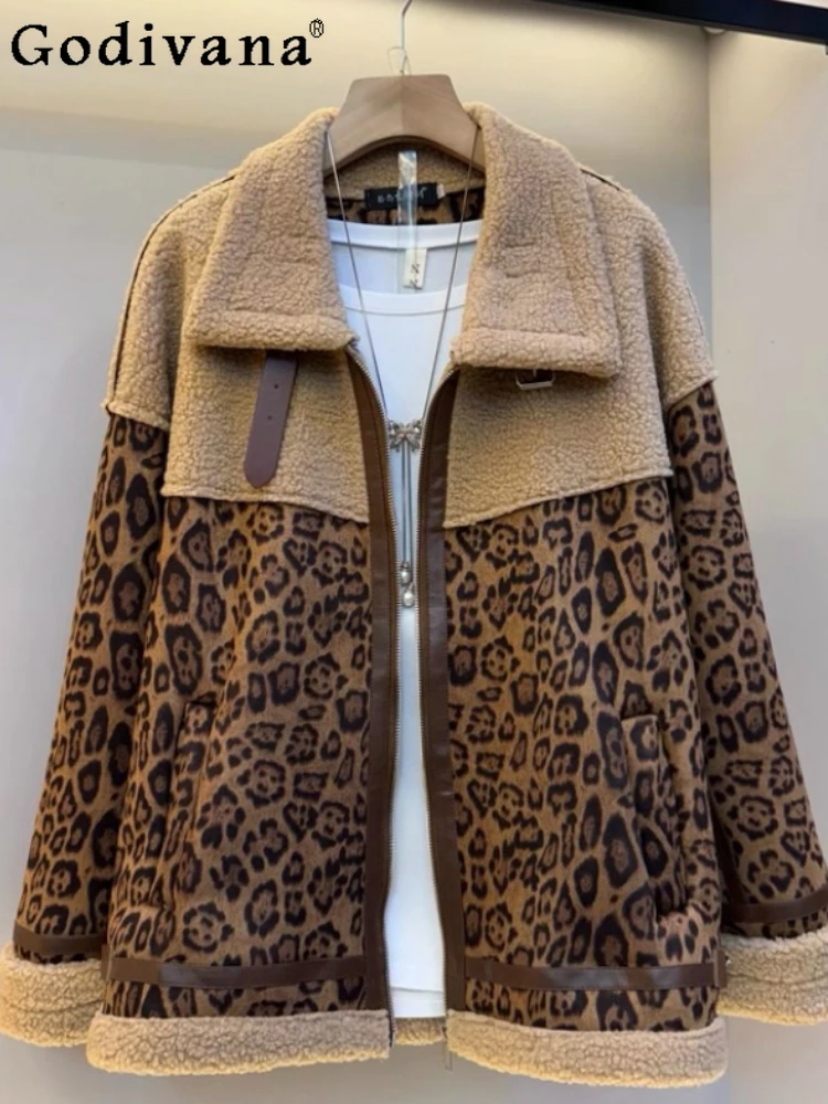 Plus Size Women Autumn Winter Retro Leisure Woolen Jacket Elegant Leopard Print Korean Loose Versatile Fashion Splicing Coat
Plus Size Women Autumn Winter Retro Leisure Woolen Jacket Elegant Leopard Print Korean Loose Versatile Fashion Splicing Coat
