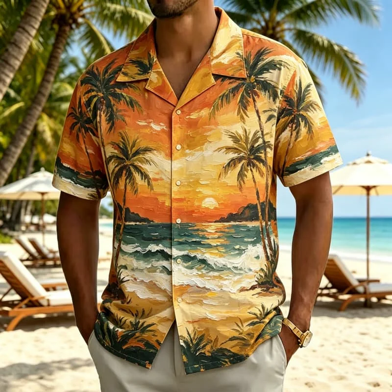 Men's oil painting style themed printed Hawaiian shirt, for summer vacations, beach parties, daily outfits, and music events
Men's oil painting style themed printed Hawaiian shirt, for summer vacations, beach parties, daily outfits, and music events