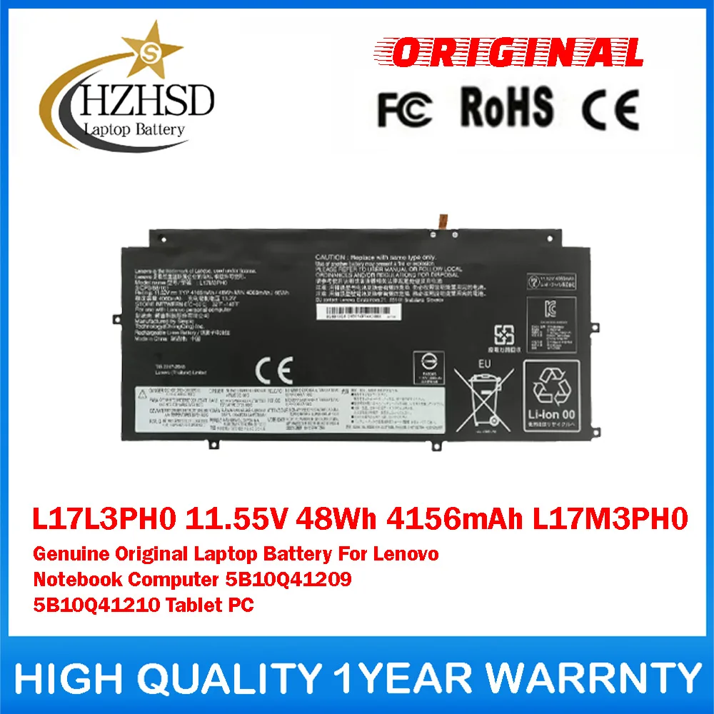 L17L3PH0 11.55V 48Wh 4156mAh L17M3PH0 Genuine Original Laptop Battery For Lenovo Notebook Computer 5B10Q41209 5B10Q41210 Tablet
L17L3PH0 11.55V 48Wh 4156mAh L17M3PH0 Genuine Original Laptop Battery For Lenovo Notebook Computer 5B10Q41209 5B10Q41210 Tablet